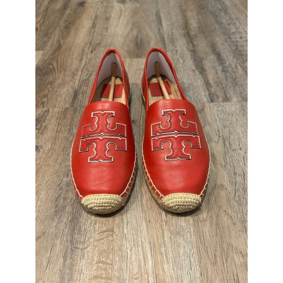 Tory Burch Womens Red Ines Espadrille Flats Size 10.5 - Picture 2 of 8